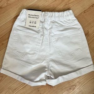 White jean shorts
